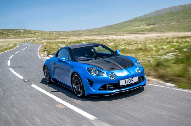 Front angled view of Alpine A110 R Turini