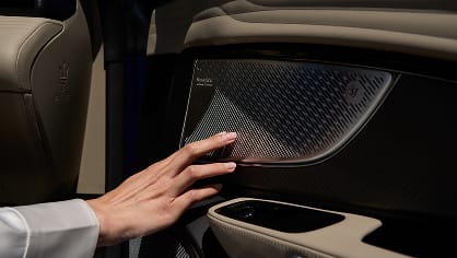 Close up view of Maserati GranCabrio speaker