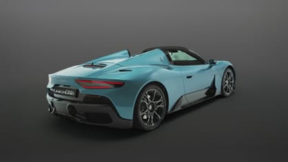 Rear side view of Maserati Mcpura