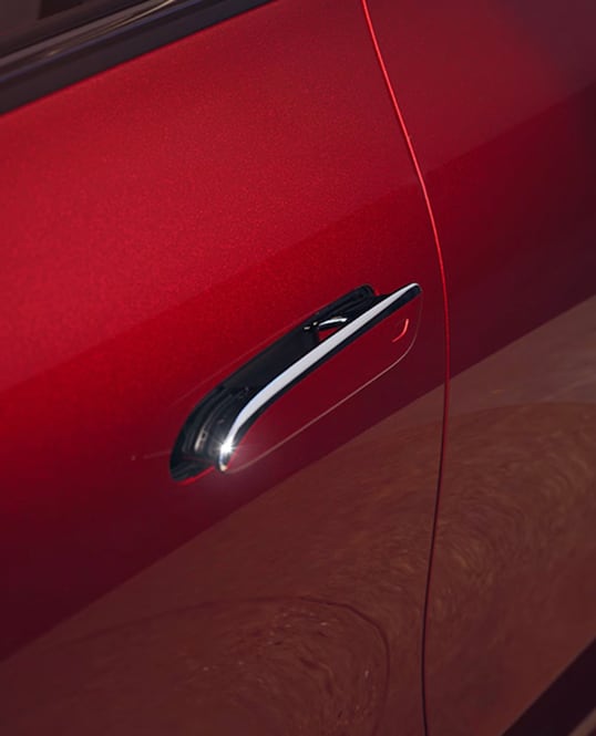 Close up view of Mercedes Benz CLA door handle